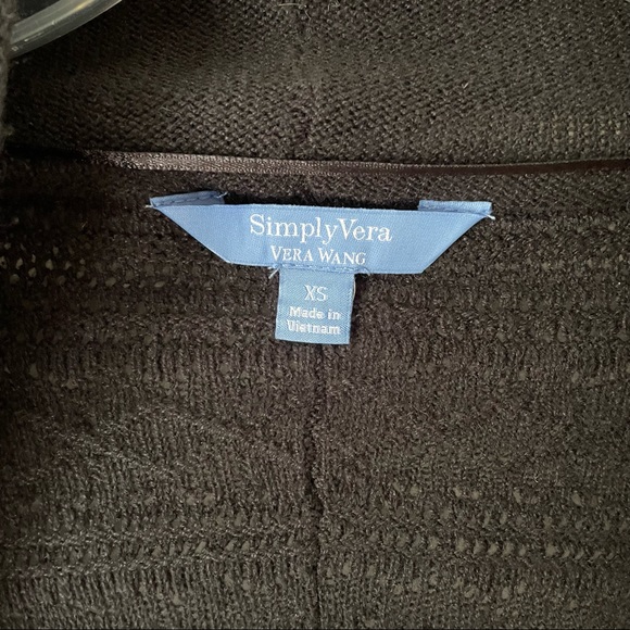 NEW! Simply Vera long black sweater with optional waist tie - Picture 5 of 5